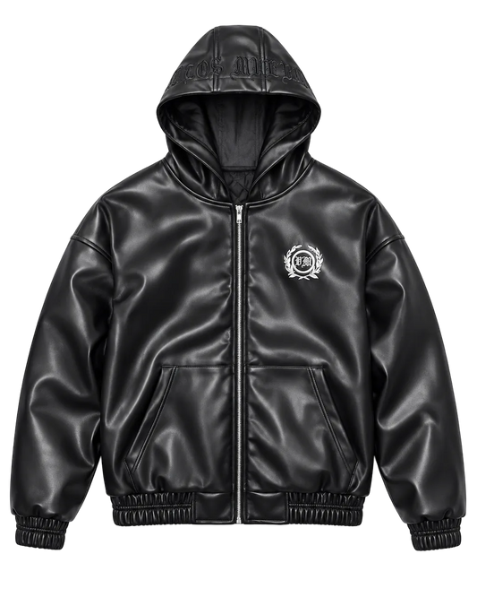 HOODED LEATHER JACKET