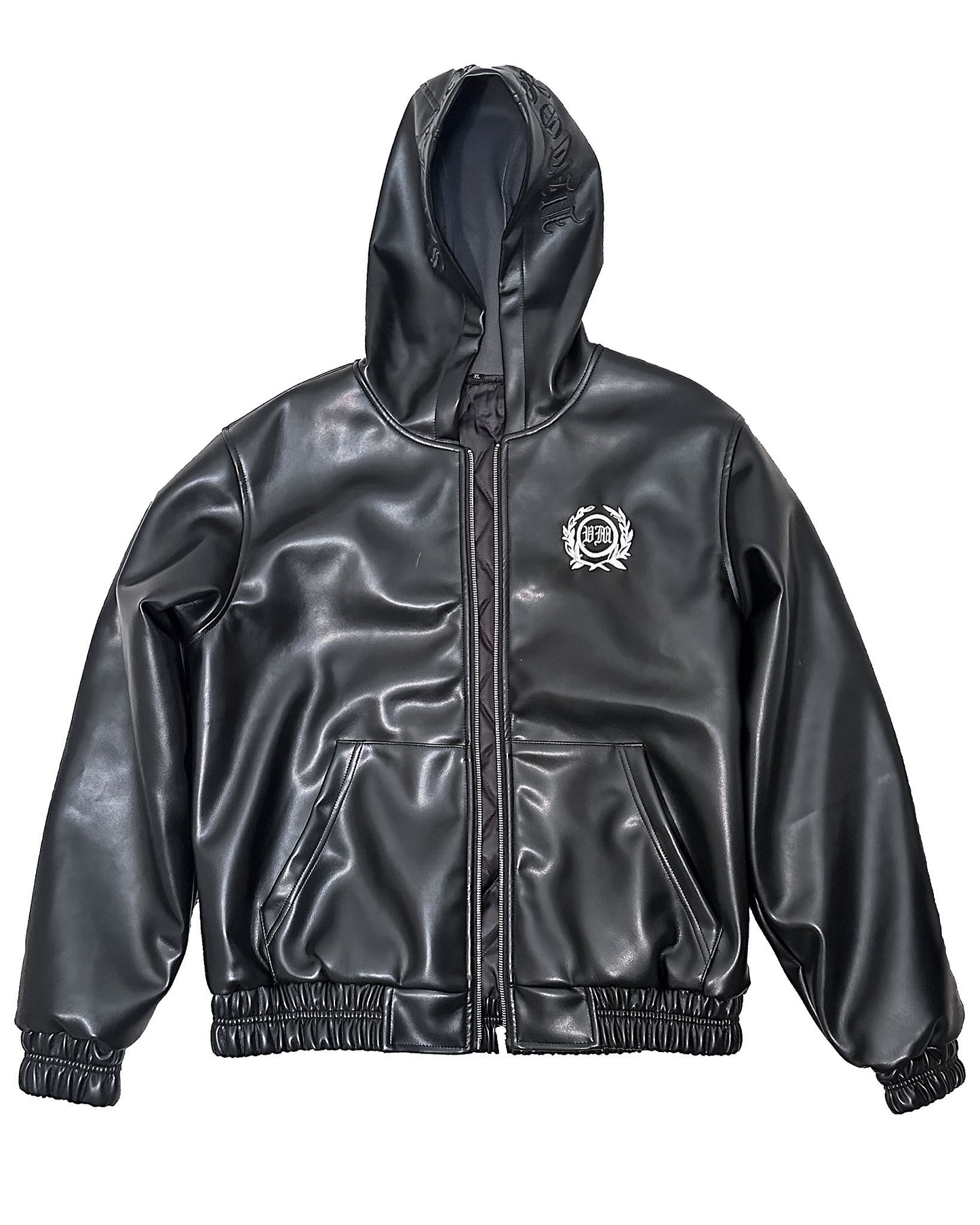 LEATHER ZIP HOODIE