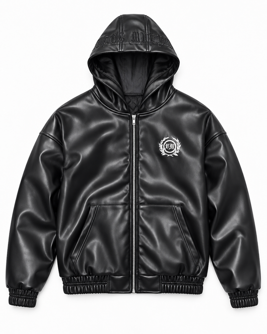HOODED LEATHER JACKET