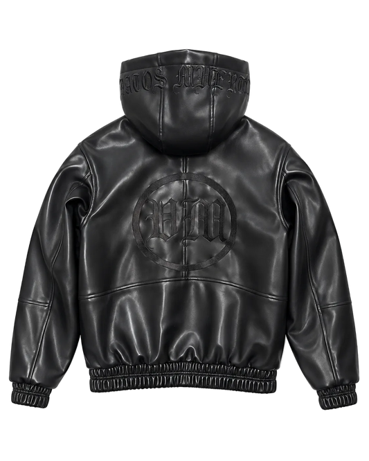 HOODED LEATHER JACKET